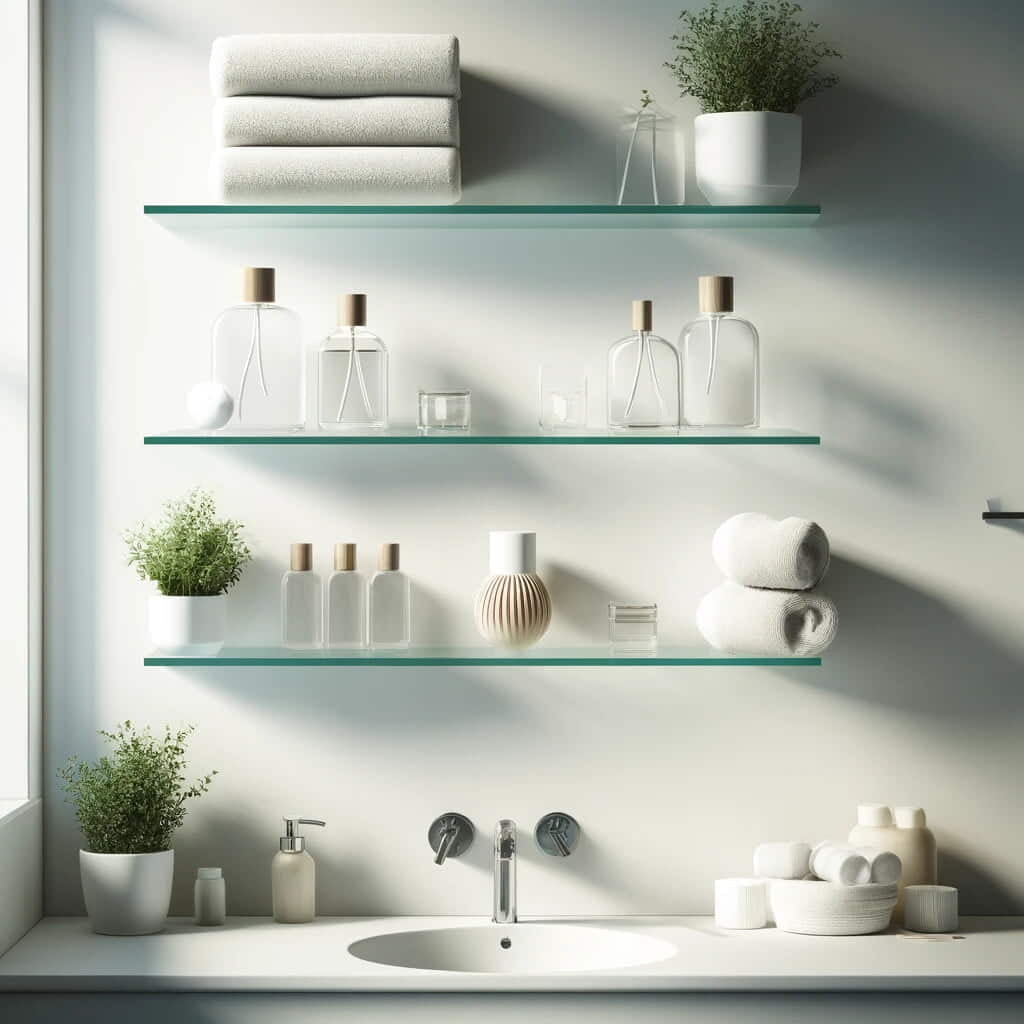 Snapshot of Illusion Of Glass Shelves Bathroom